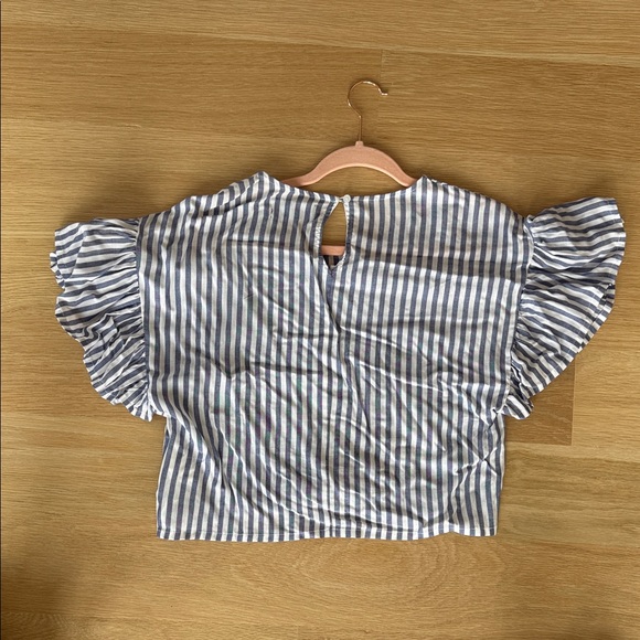 Striped Ruffle Sleeve Top - Picture 3 of 3